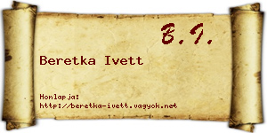 Beretka Ivett névjegykártya